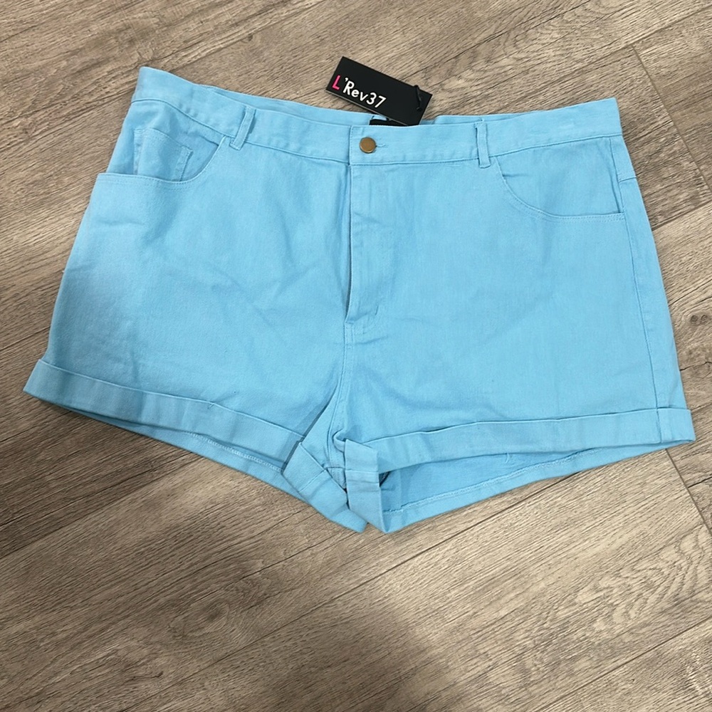 L’Rev37 Blue Cuffed Shorts